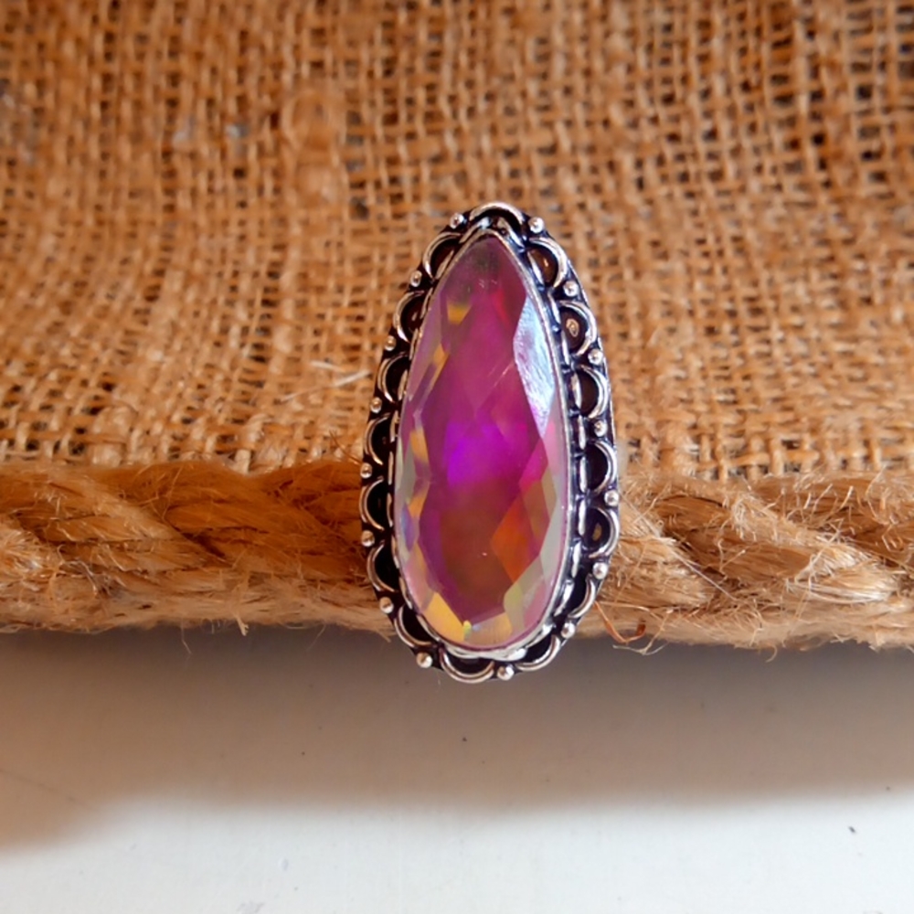 Hand Crafted Iridescent Purple Ring